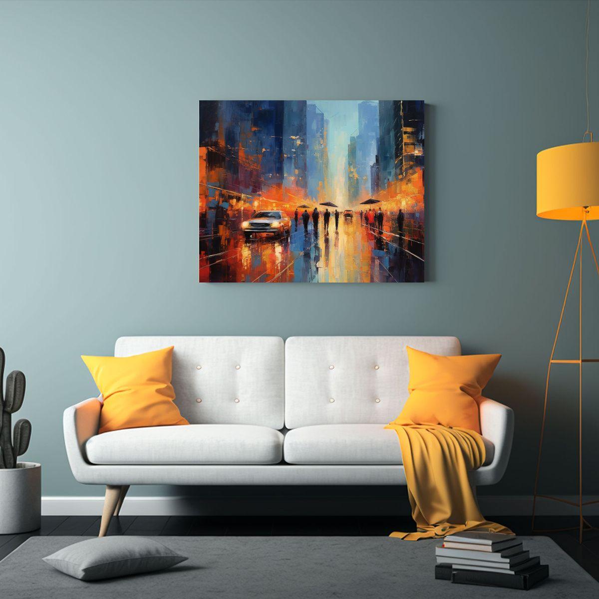 Cuadro Tela Movimiento Armonía Cromática: Arte Cautivador  120x80cm-2