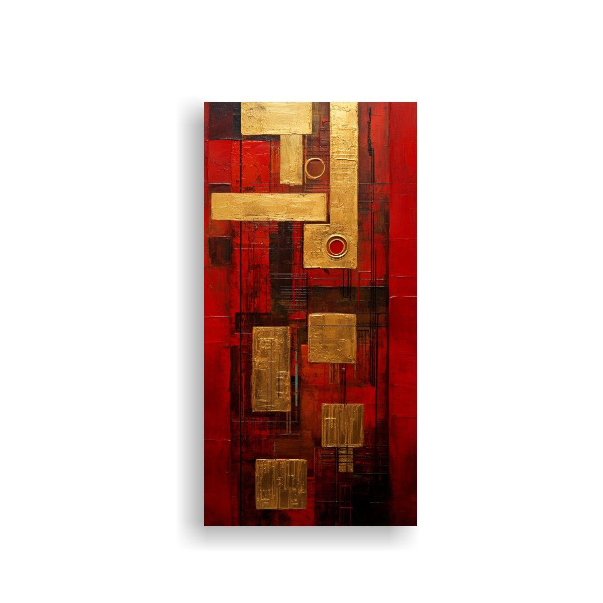 Cuadro Abstracto Original Con Intensa Composición 70x140cm-0