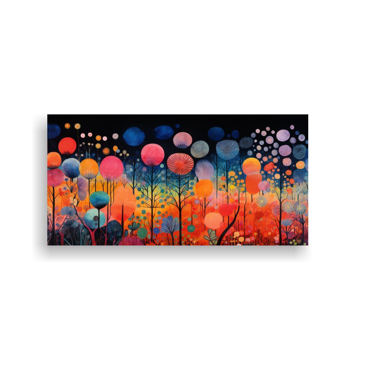 Lienzo Abstracto Inspirado En Marimekko Y Paul 40x20cm-0