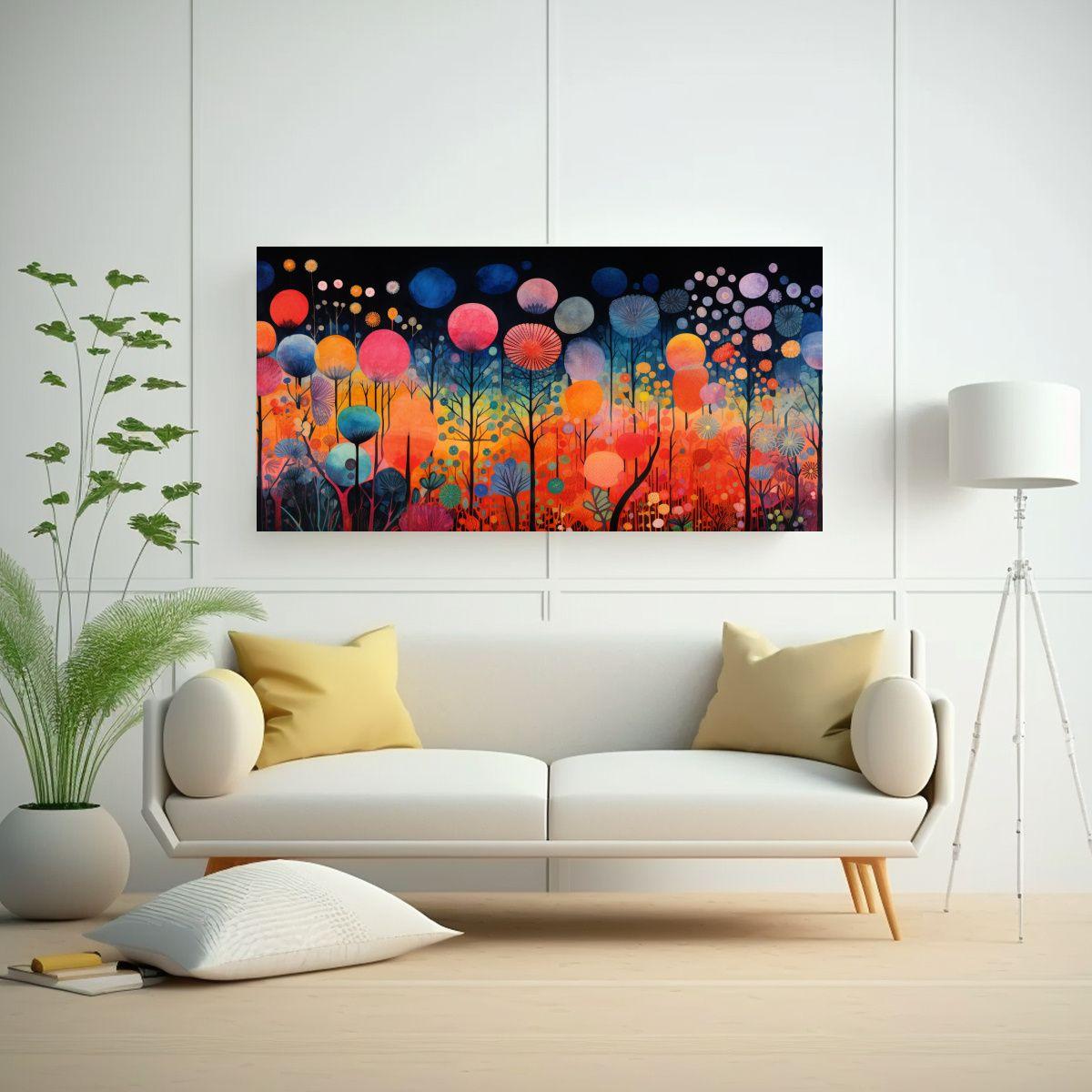 Lienzo Abstracto Inspirado En Marimekko Y Paul 40x20cm-2