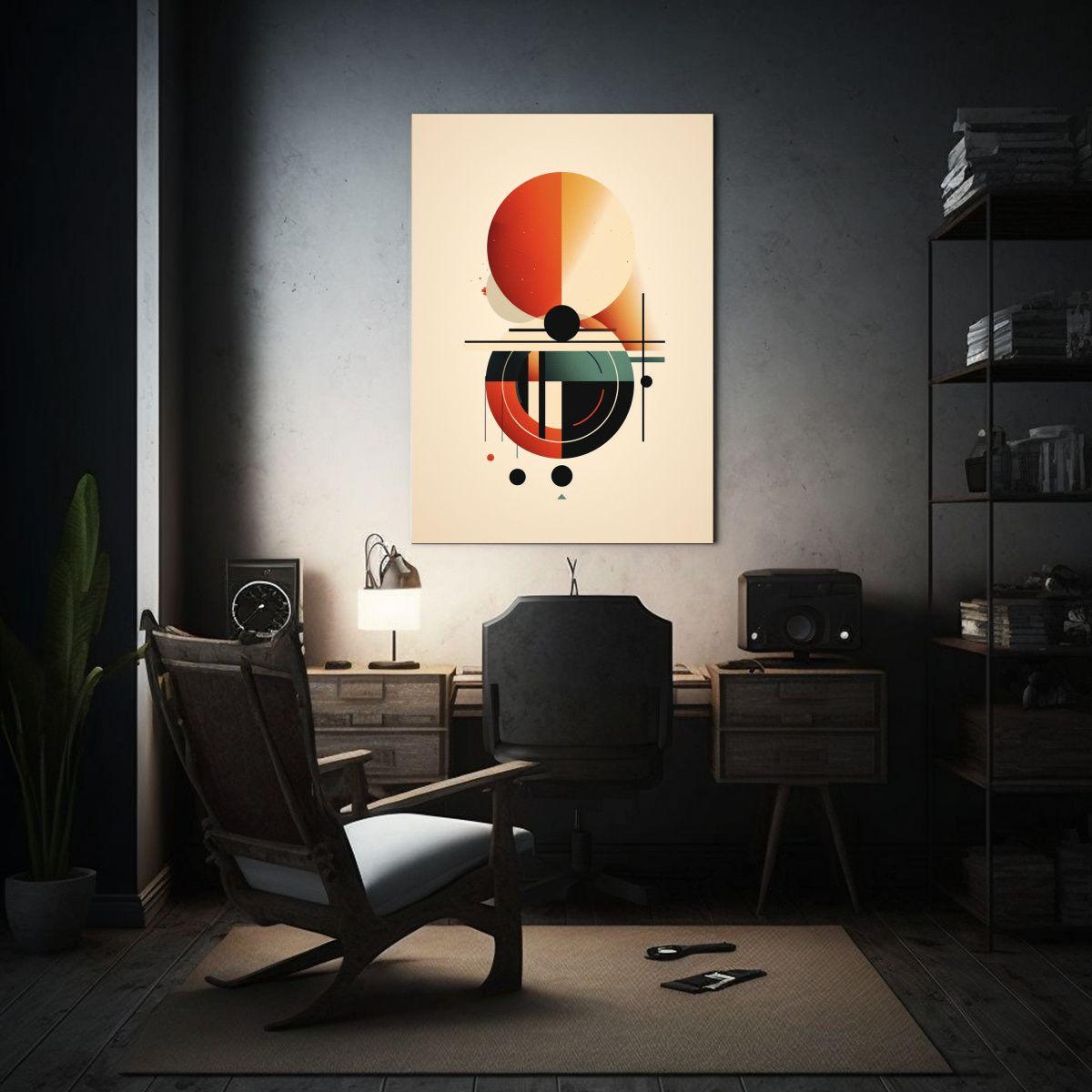 Cuadro Vanguardia Intensidad Suave Diseño Logo Mediados De  30x45cm-2