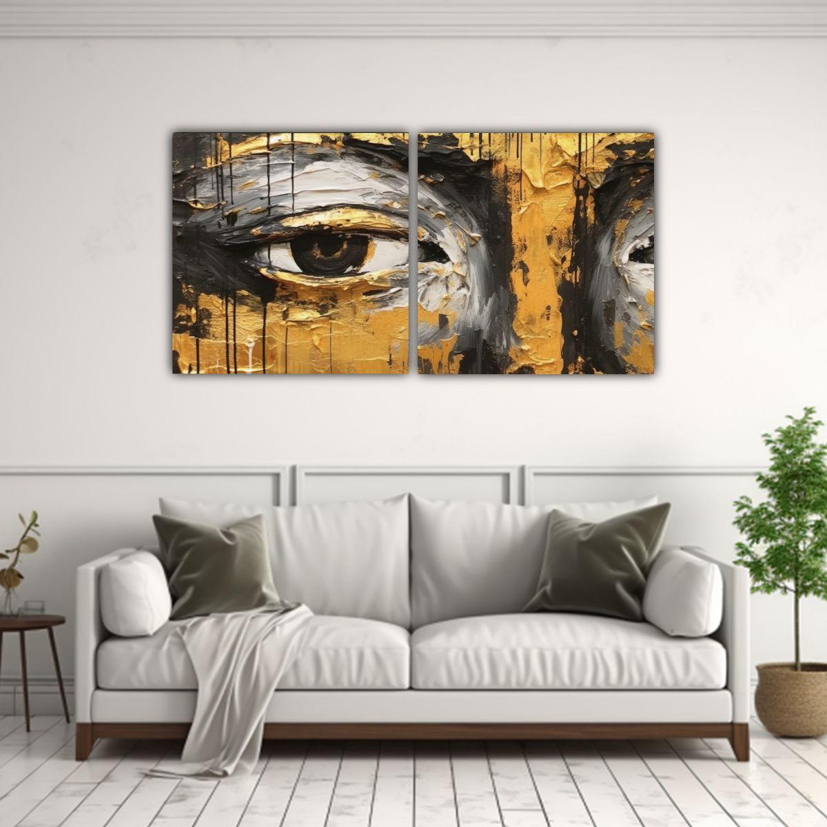 Pintura Abstracta Moderna De Buddha En Colores 80x40 Cm-2