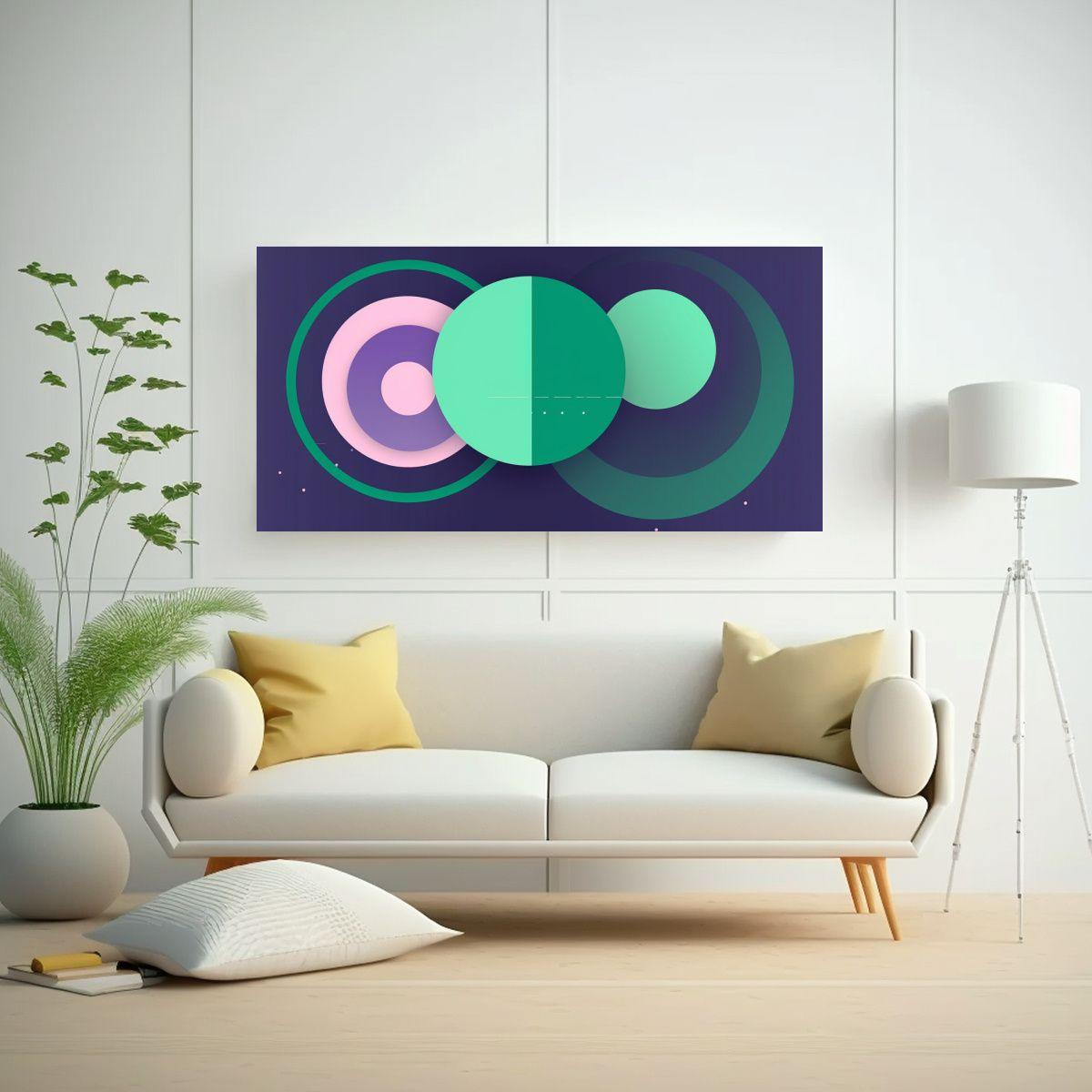 Pintura Decorativa Geométrica Minimalista 100x50 Cm-2