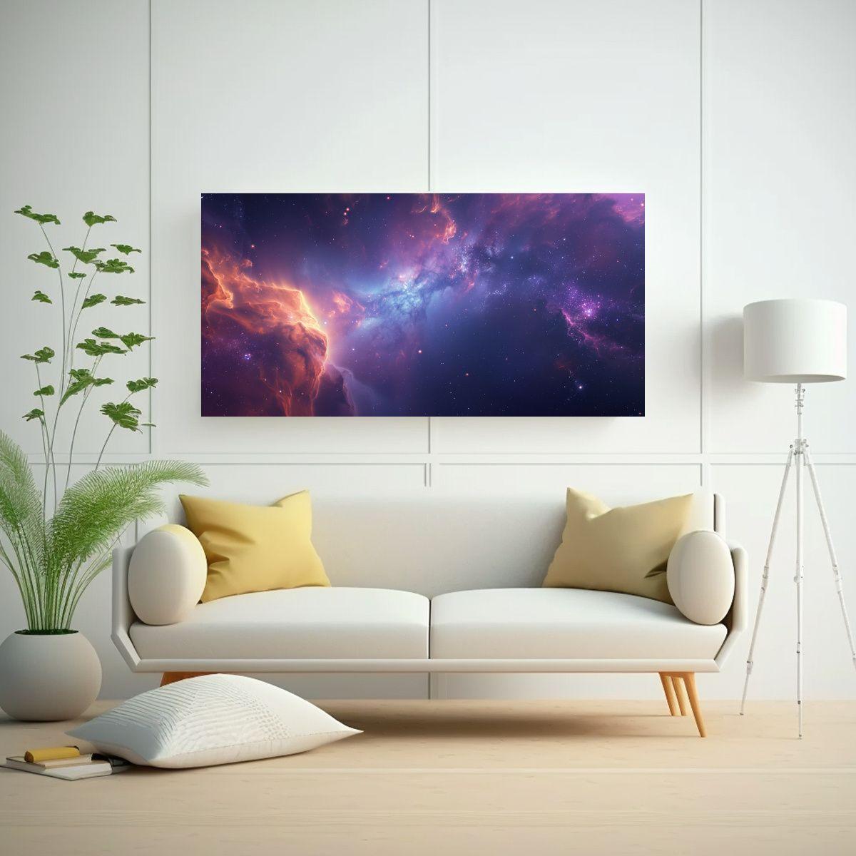 Pintura En Bastidor Abstracta Única Para Espacio 100x50cm-2