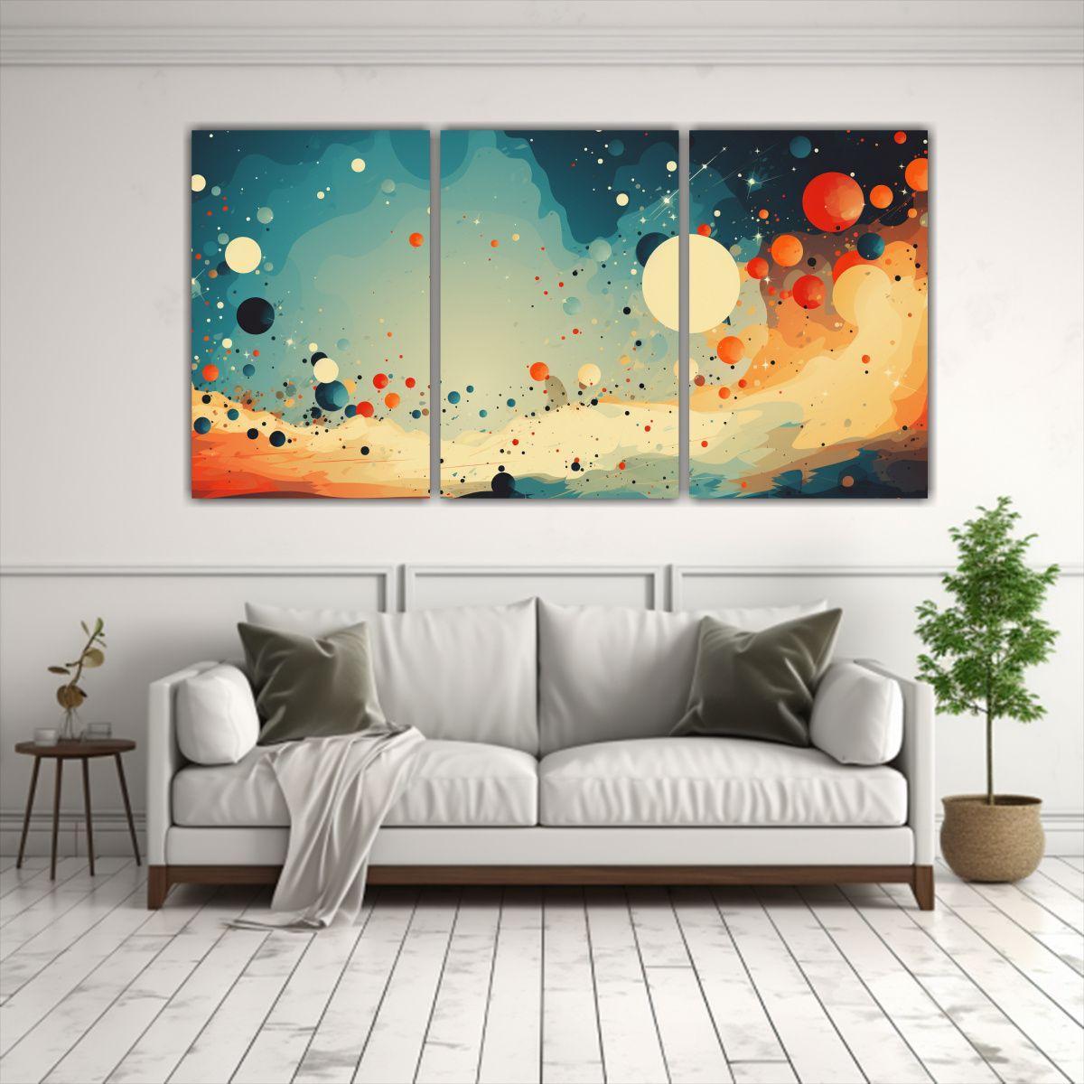 Artes De Pared Surrealistas Retro Con Puntos 180x90 Cm-2