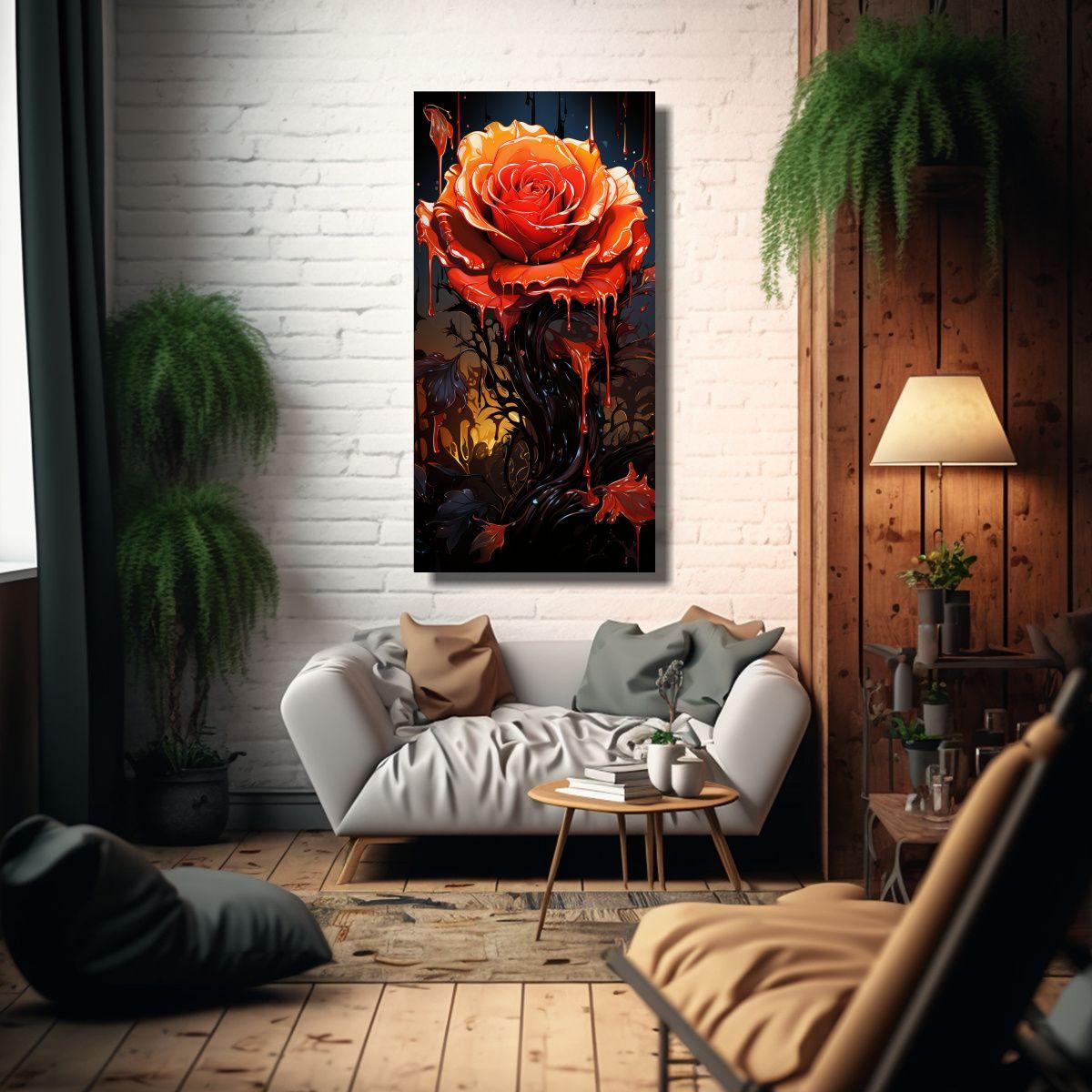 Cuadro Lienzo Composición Personalidad Rosa 40x80cm-2