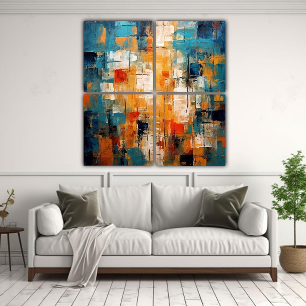 4 Lienzos Conceptuales Arte Callejero Pintura 80x80 Cm-2