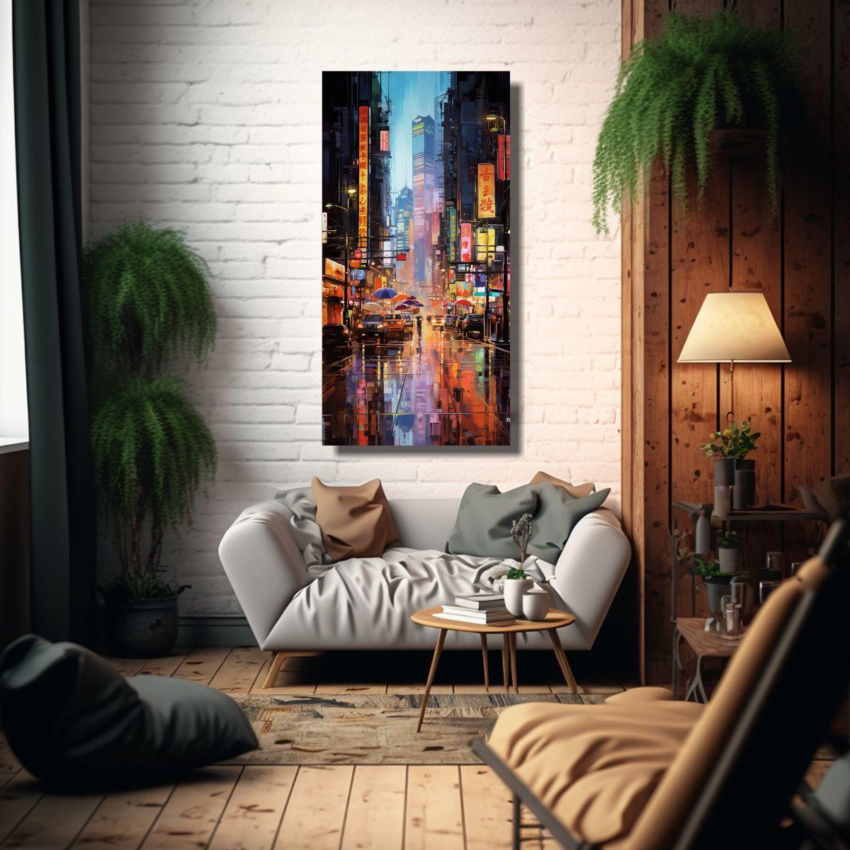 Tela En Bastidor Finas Lineas Hogar Deco 80x160 Cm-2