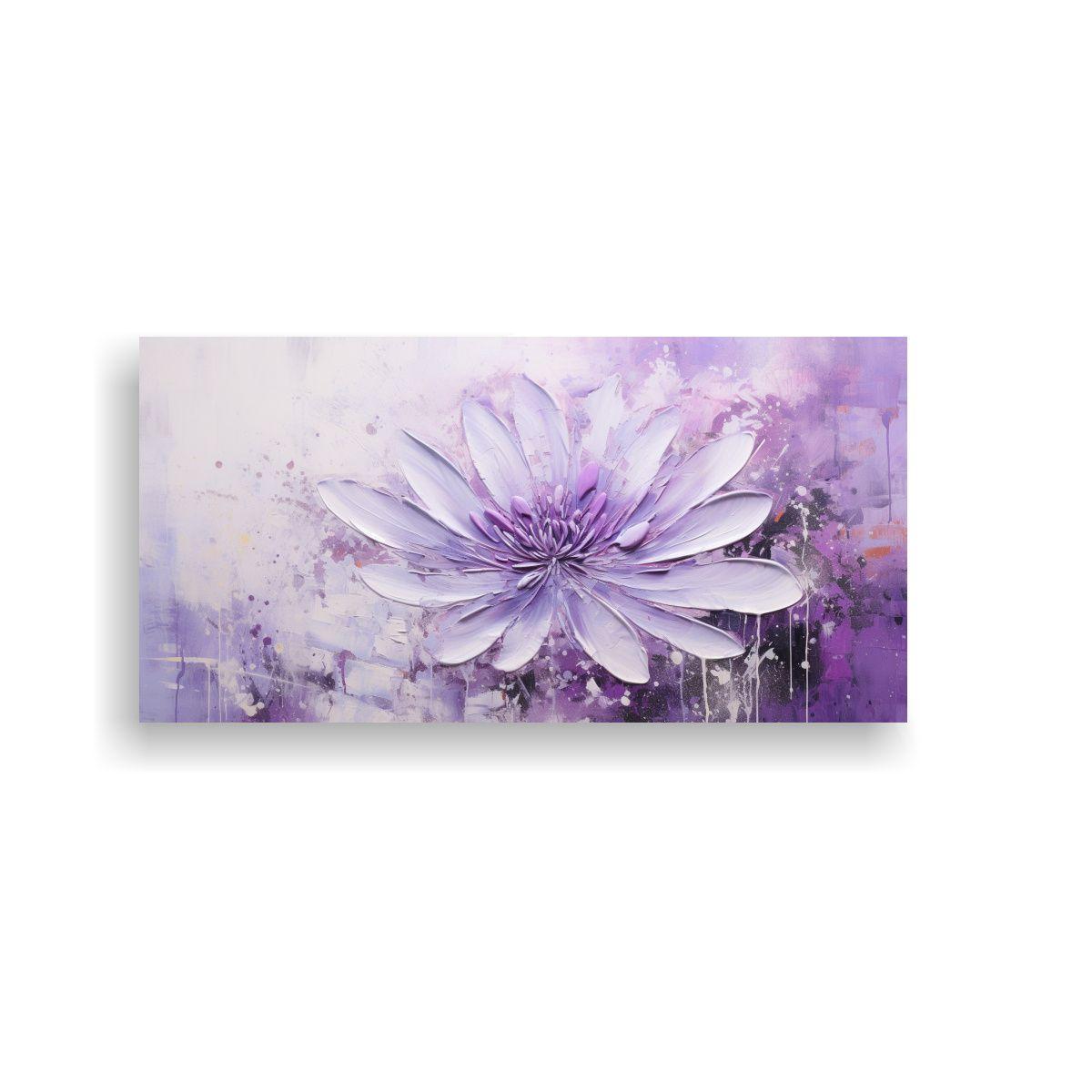 Obra De Arte Única: Pintura Morada De Flores En 160x80 Cm-0