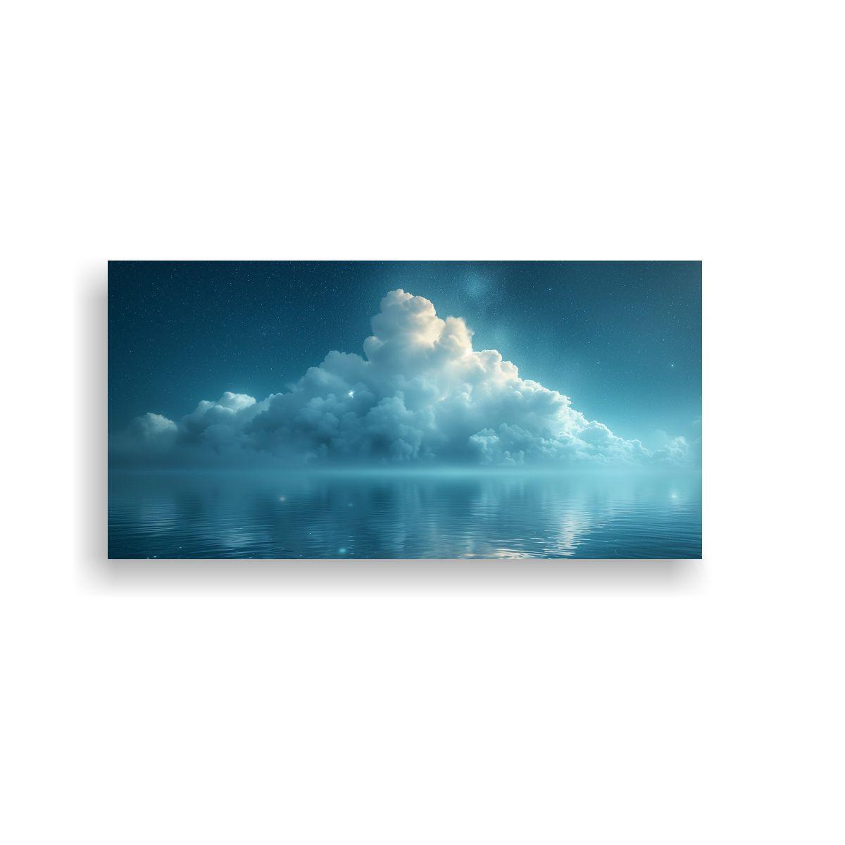 Cuadro Tela: Estrellas Y Nube En Estilo Pop Art 40x20cm-0