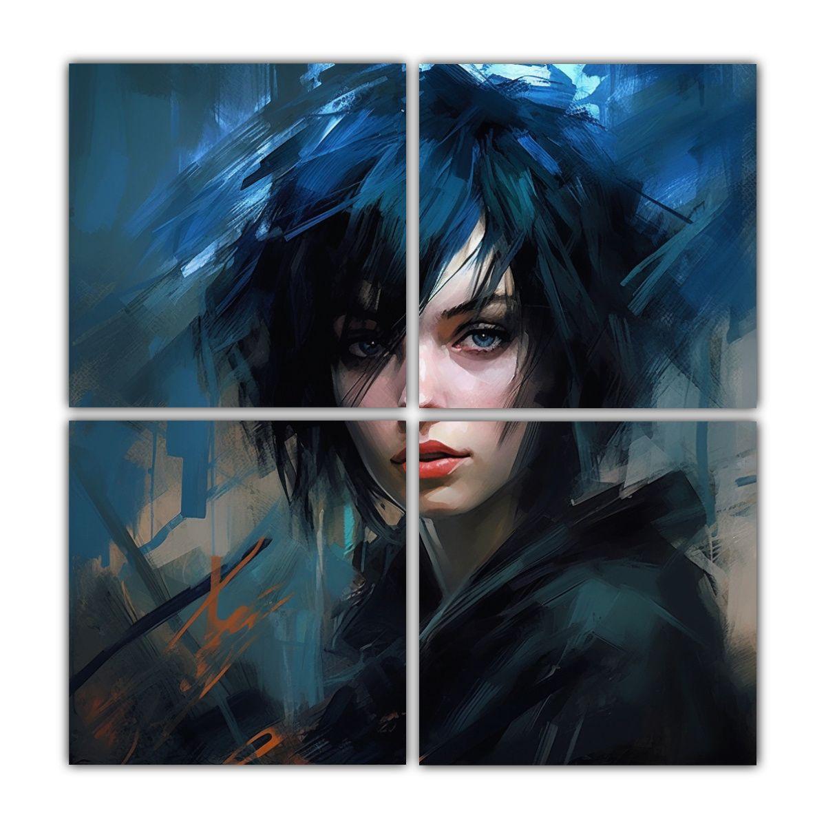 Pinturas Decorativas De Retrato Femenino 120x120 Cm-0