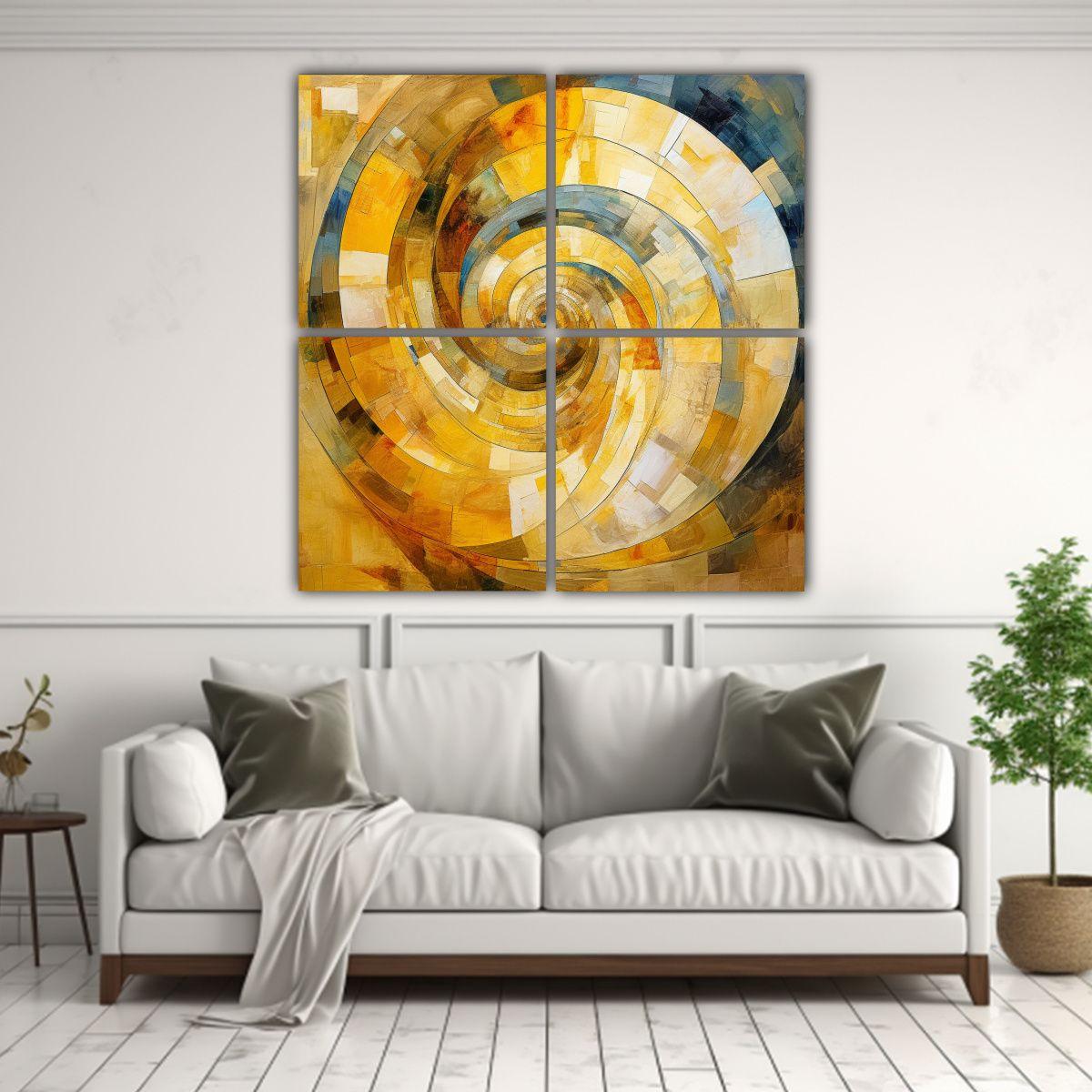 Cuatro Lienzos De Tela Concepto Simplicidad: 80x80 Cm-2