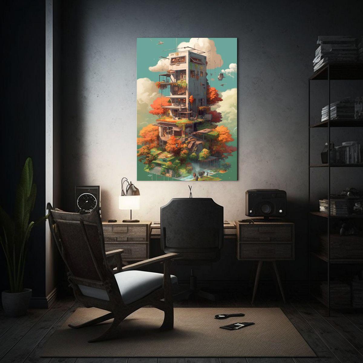 Cuadro De Lienzo Estilo Movimiento En Bastidor 30x45cm-2