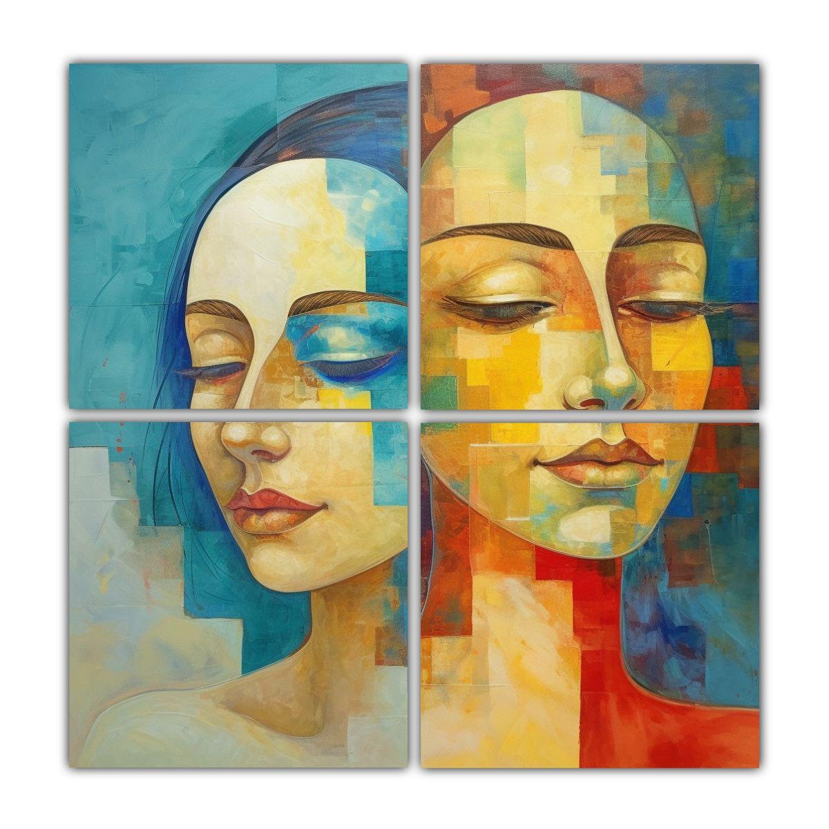 Cuadro De Pared Abstracto Realista Exclusivo Con 120x120 Cm-0