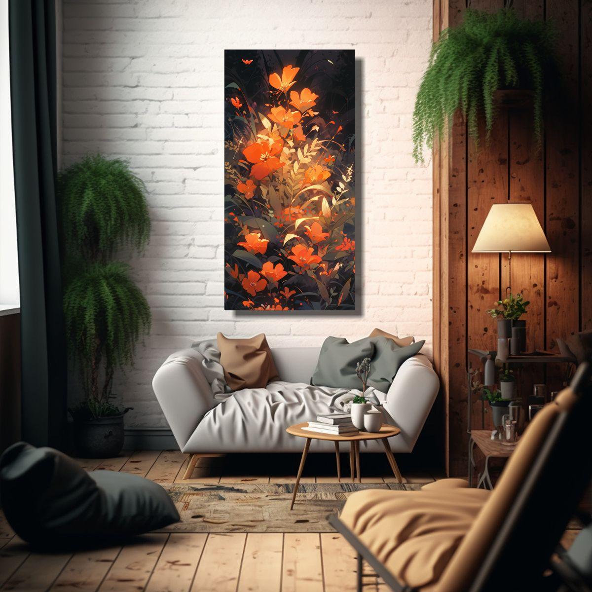 Lienzo Modernos Poder Naranja Colores Atmosfera 20x40cm-2