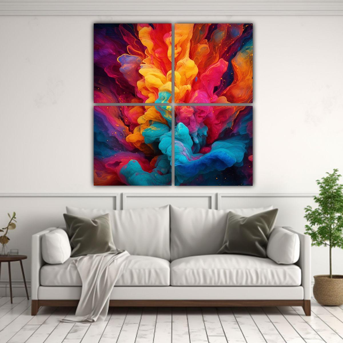Pinturas Decorativas: Composiciones Abstractas 120x120 Cm-2