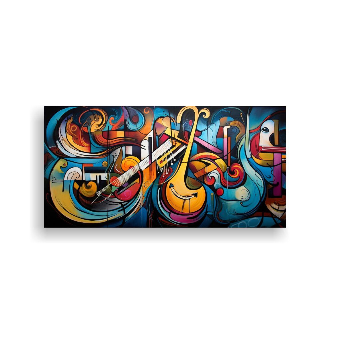 Cuadros Abstractos Fusionando Emociones Y Música 40x20cm-0