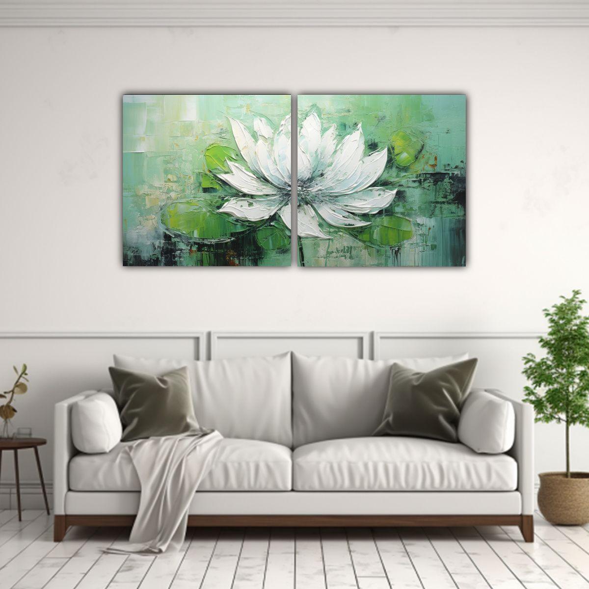 Pintura En Lienzo Estilo Dos Composiciones 100x50 Cm-2