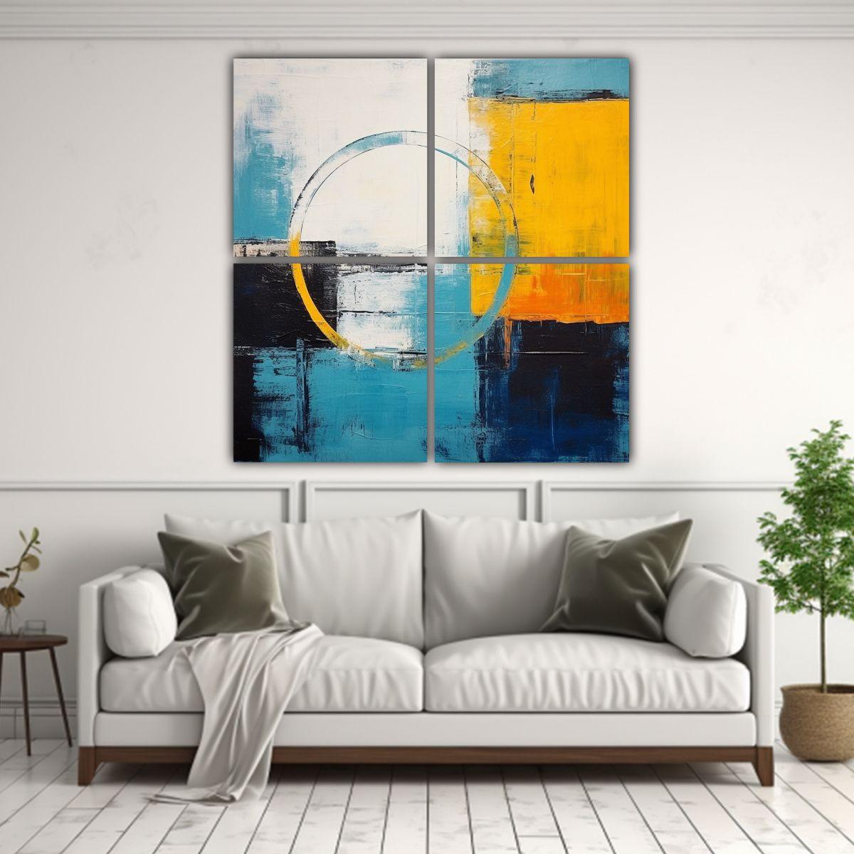 Cuatro Composición Imagen Gama De Colores 140x140 Cm-2