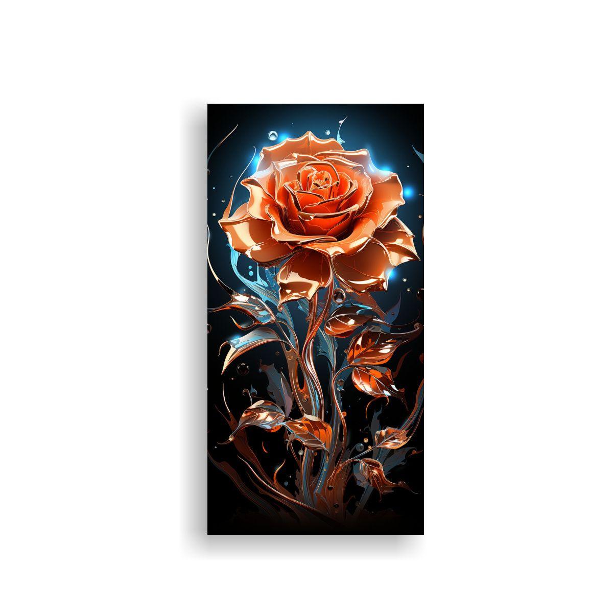 Arte Digital Abstracto De Una Flor De Rosa Que 80x160cm-0