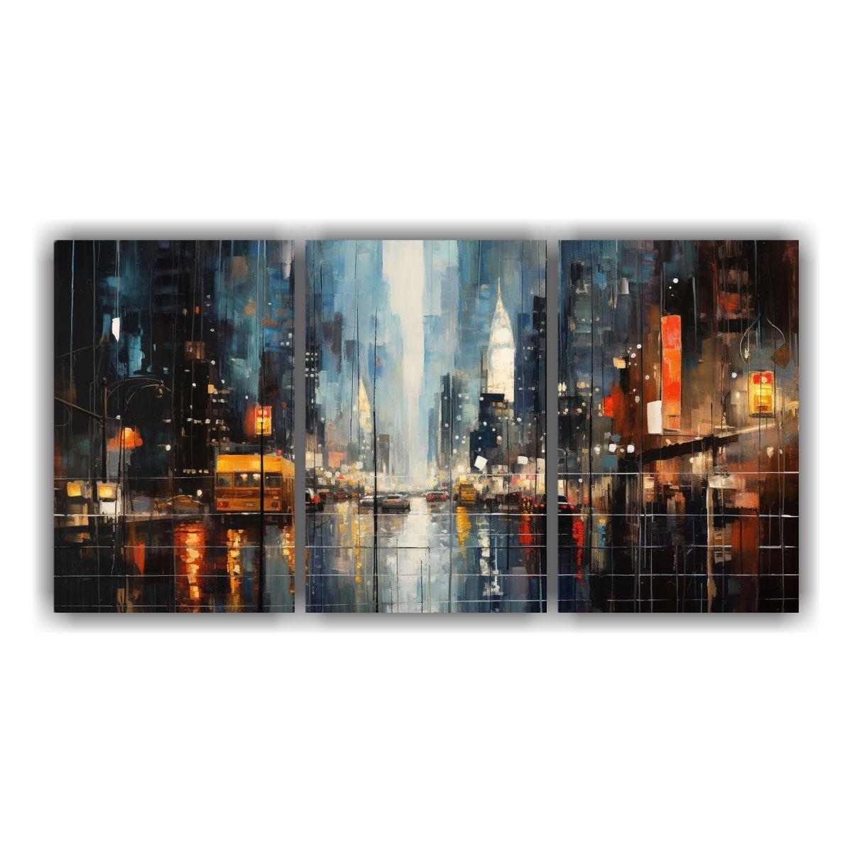 Cuadros Abstractos De Ciudad En Estilo Galería 60x30 Cm-0
