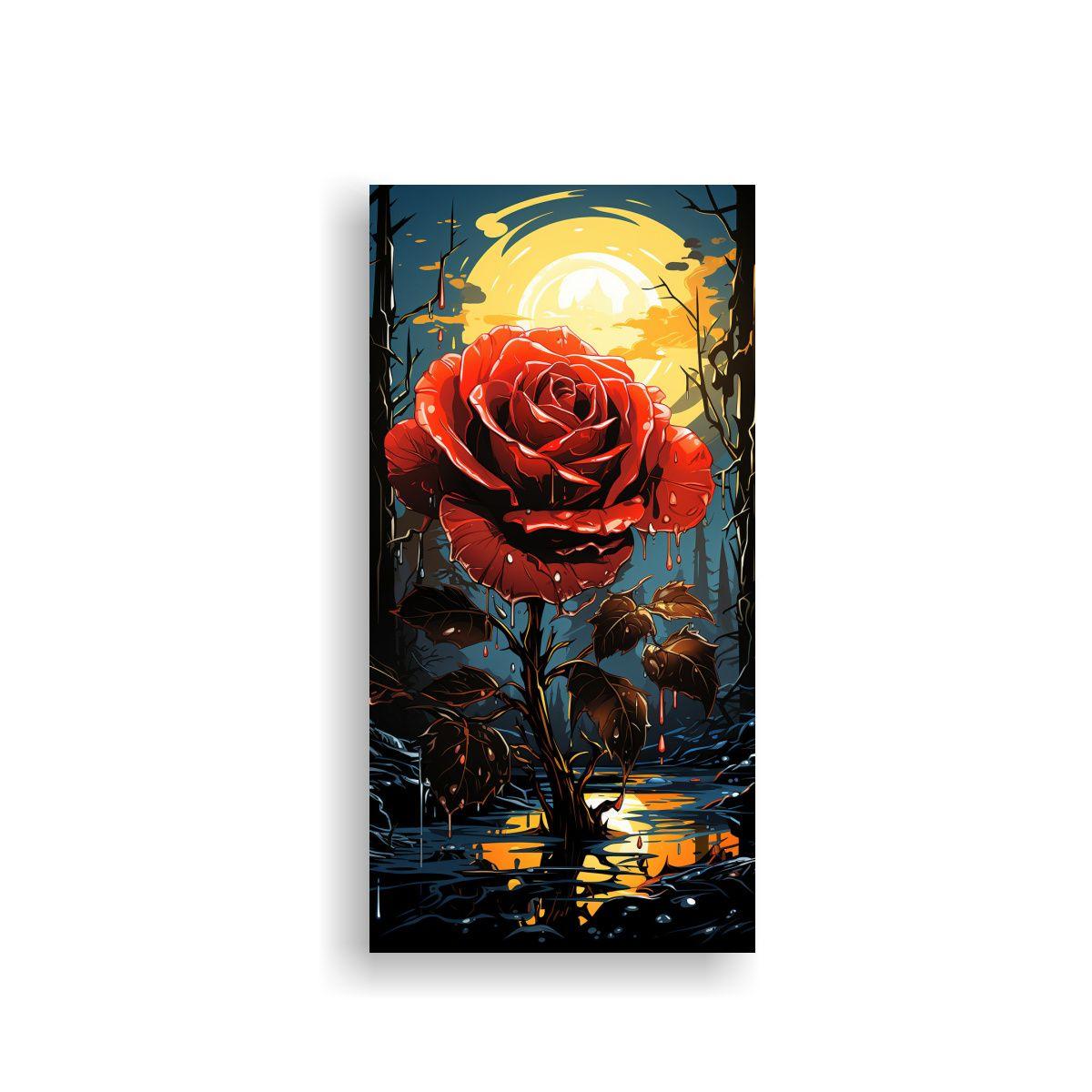 Cuadro Lienzo Arte Pared Rosa Intenso Estilo Plano 60x120cm-0