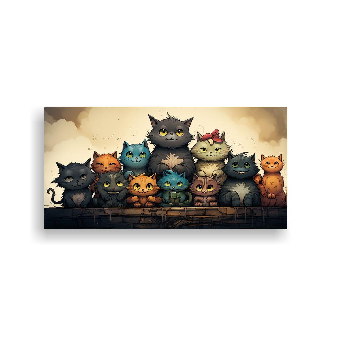 Pinturas Abstractas De Gatos En Colores Para 160x80 Cm-0