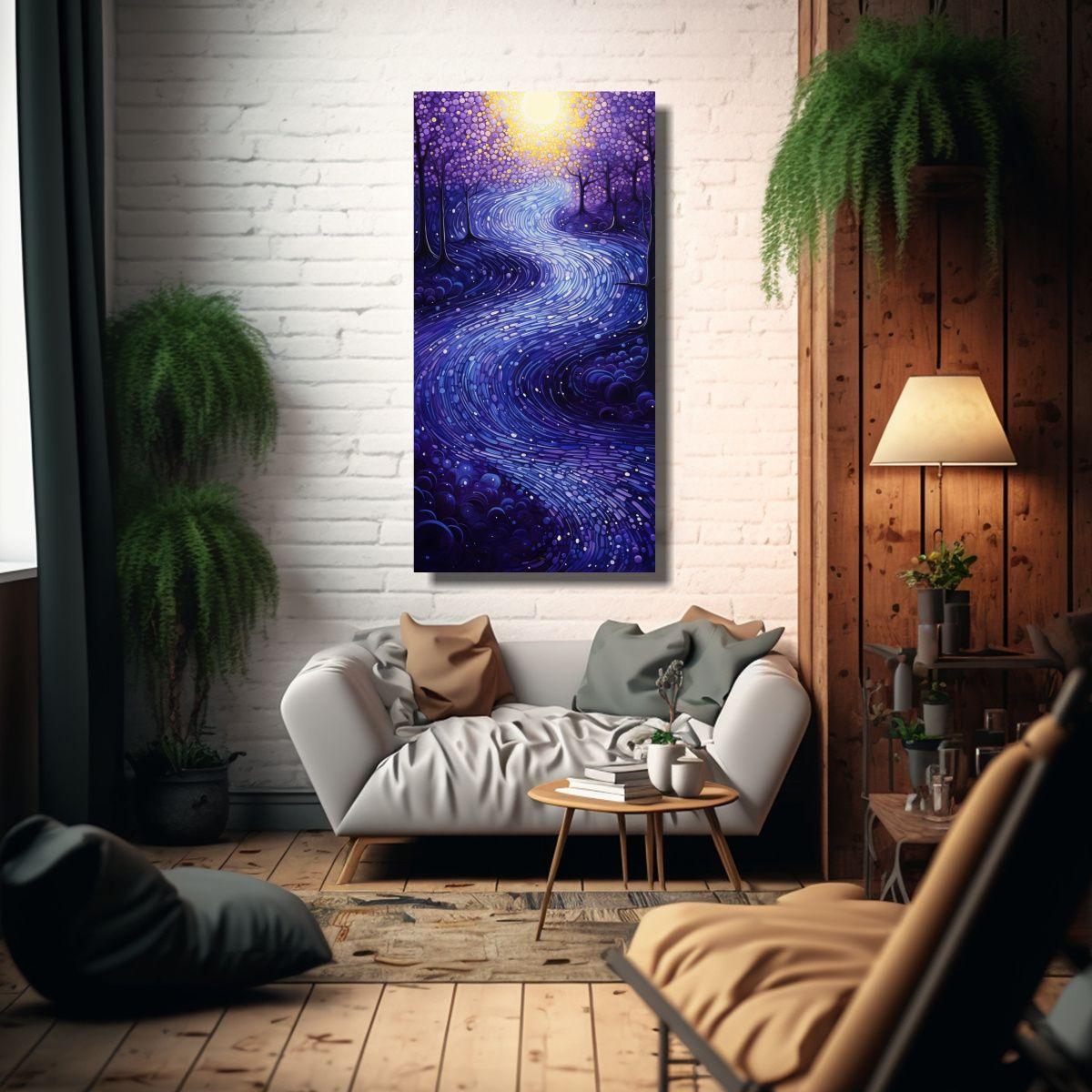 Arte De Pared Abstracto Luminoso Punto Líquido 40x80cm-2
