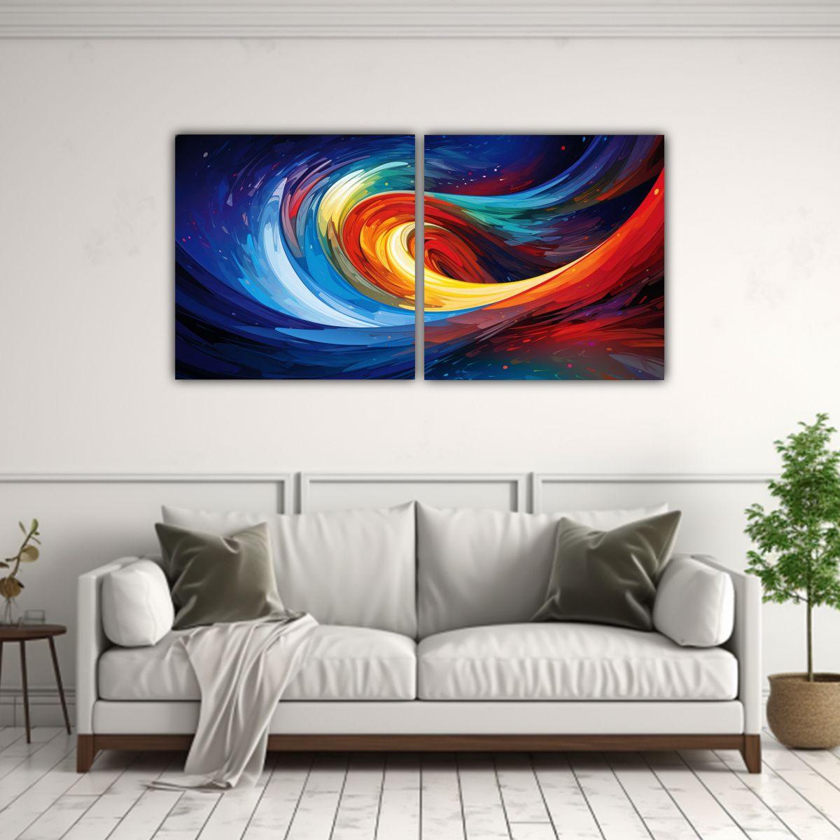 Cuadro Moderno Abstracto Geometría Diseño 160x80 Cm-2