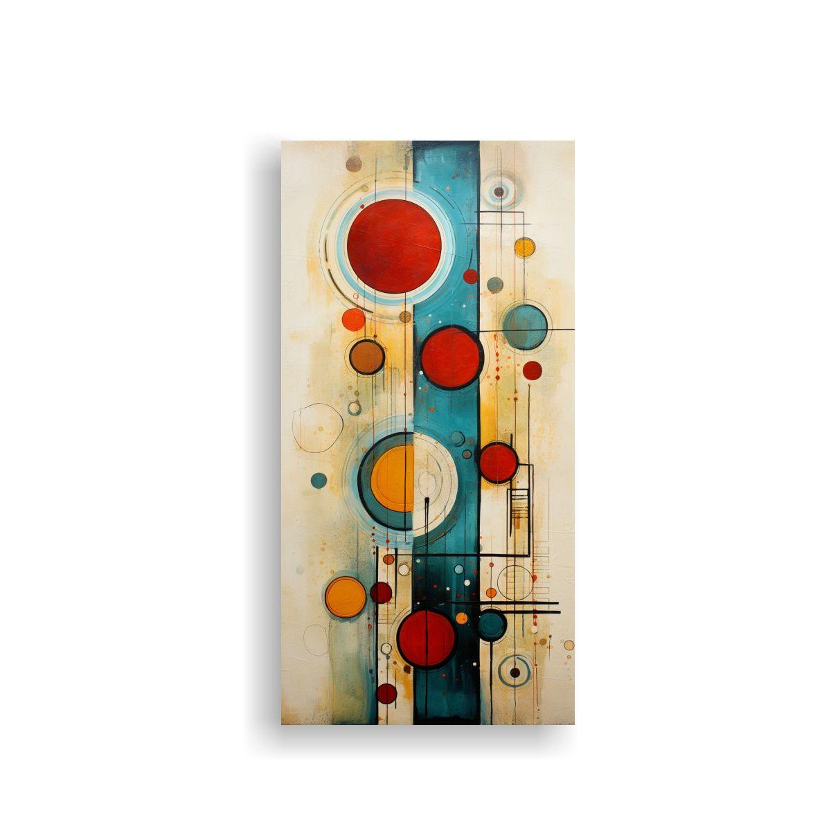 Cuadro Abstracto Con Círculos En Estilo Temático 40x80cm-0