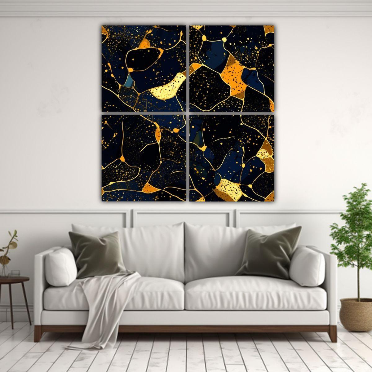 4 Telas En Bastidor Conceptual Exposición 140x140 Cm-2