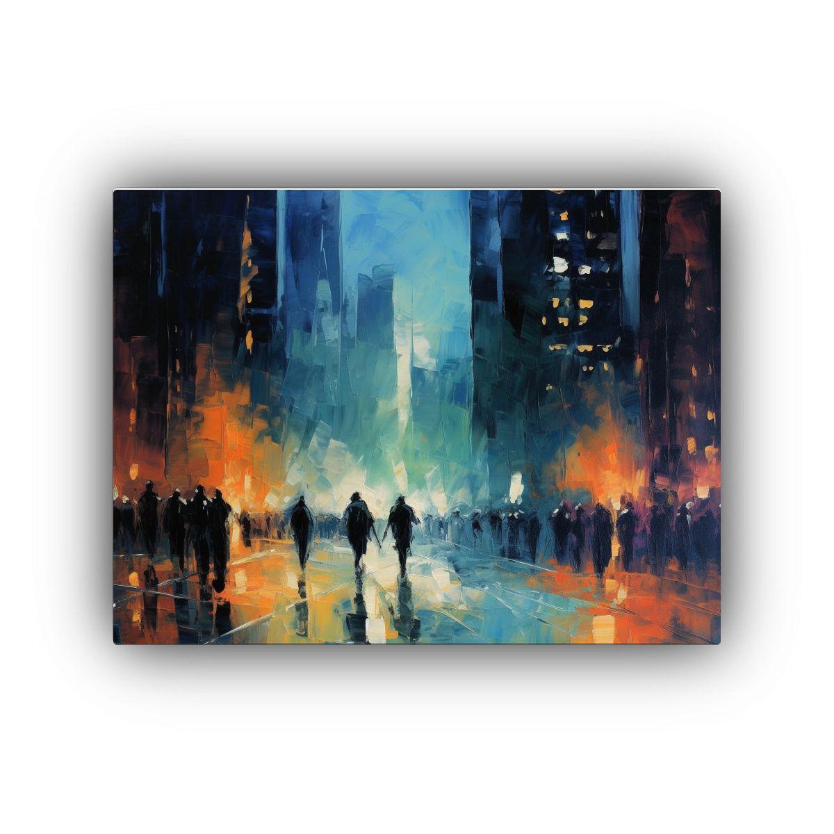 Pintura Expresionista Urbana De Escena Simétrica. 50x40cm-0