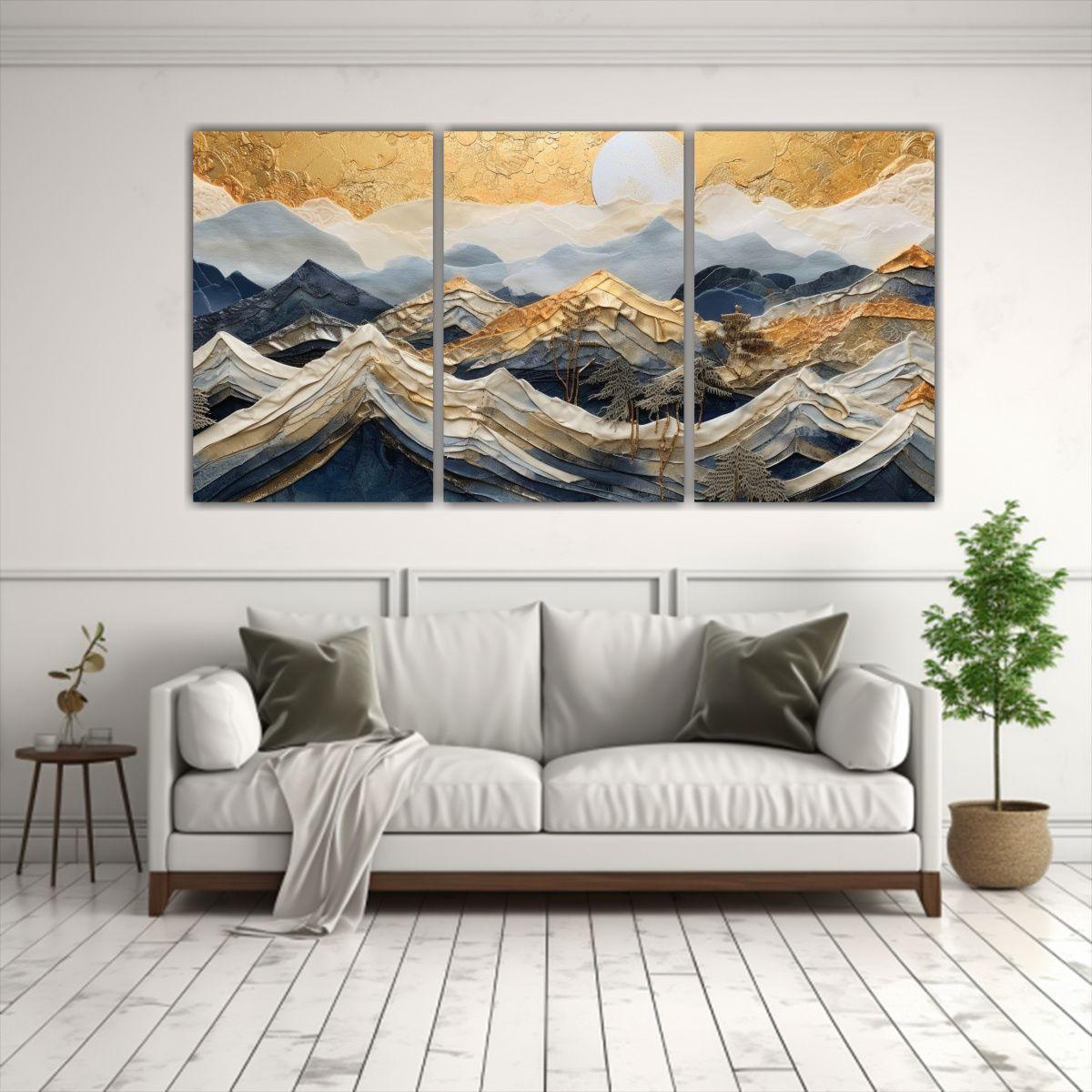 Cuadro Decorativo Paisaje Montañas Y Cielo Azul 240x120 Cm-2