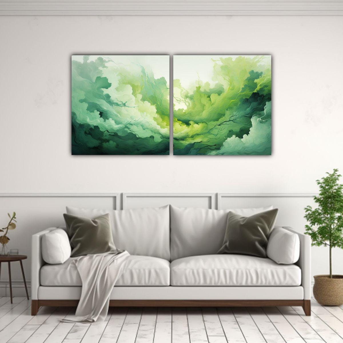 Artes De Pared Fotografía Minimalismo Verde 60x30 Cm-2