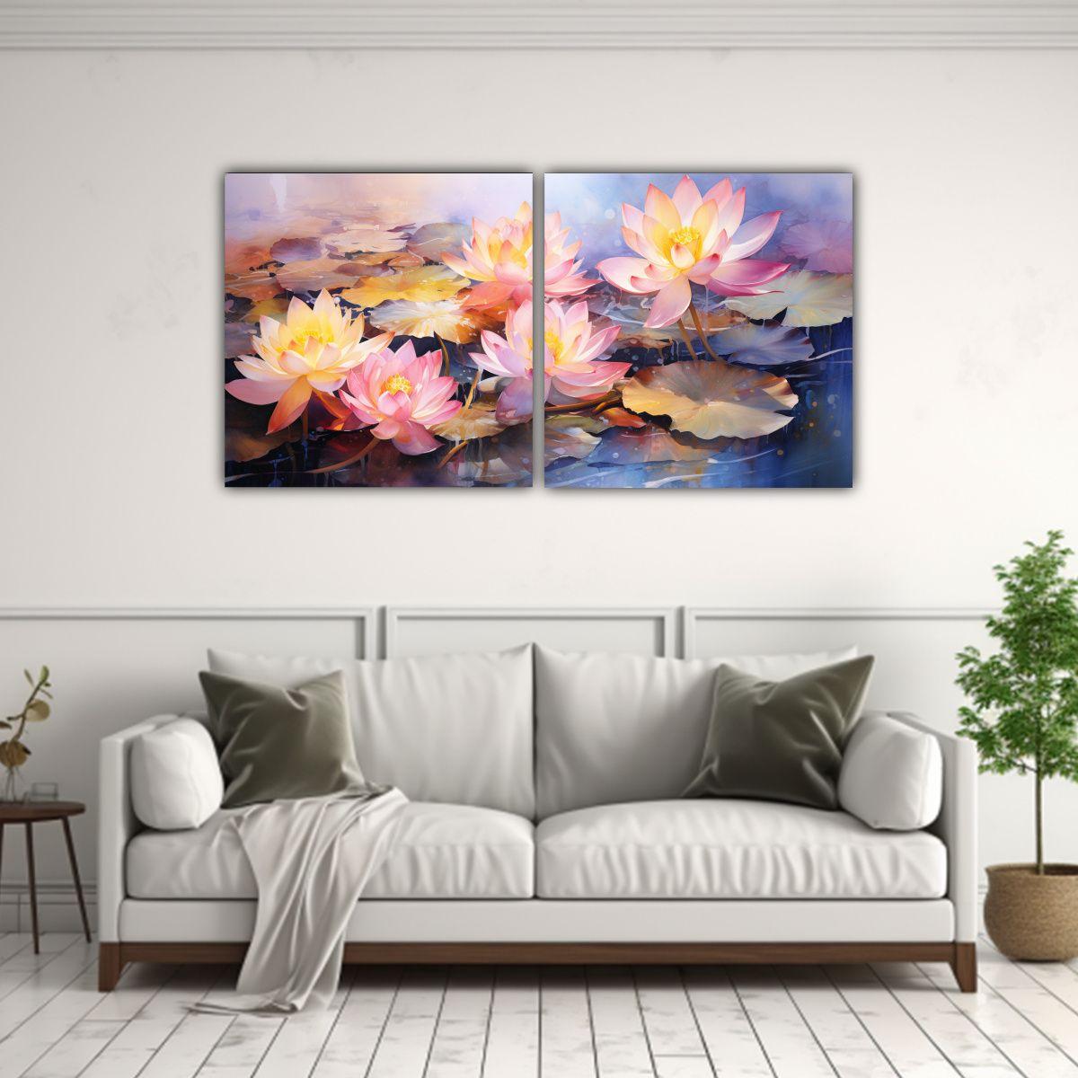 Set 2 Telas De Bastidor Con Detalles Intrincados 120x60 Cm-2