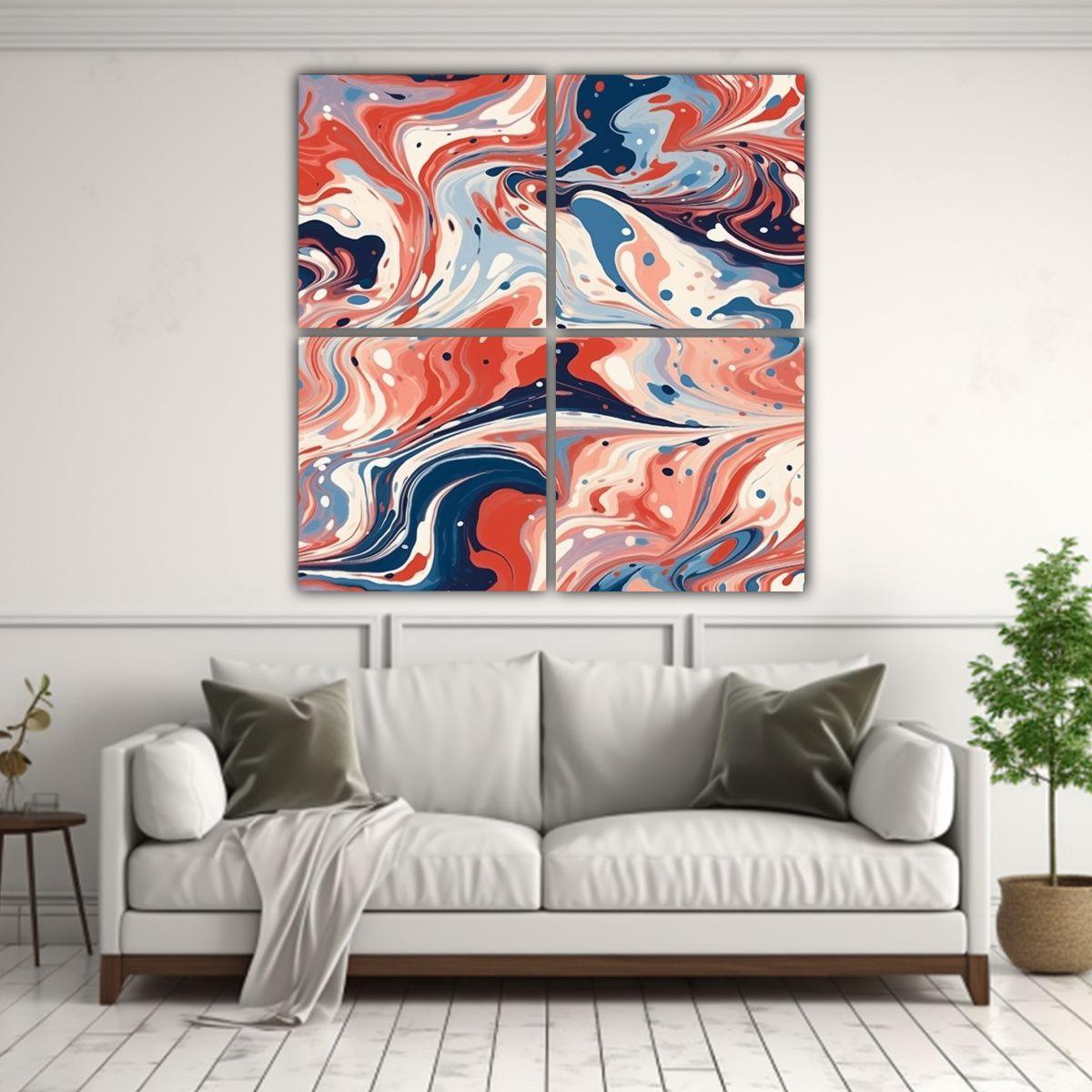 Cuadro Decorativo Con Patrón De Mármol Mezclado 120x120 Cm-2