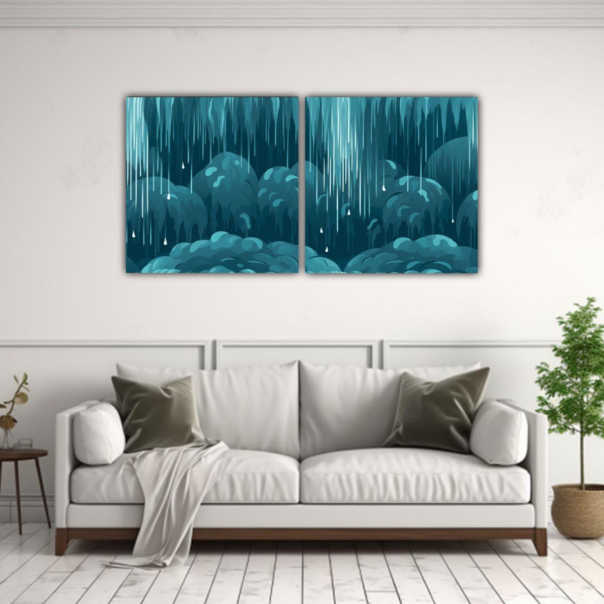 Cuadros Acuarela Dormitorio Con Patrón Relajante 160x80 Cm-2