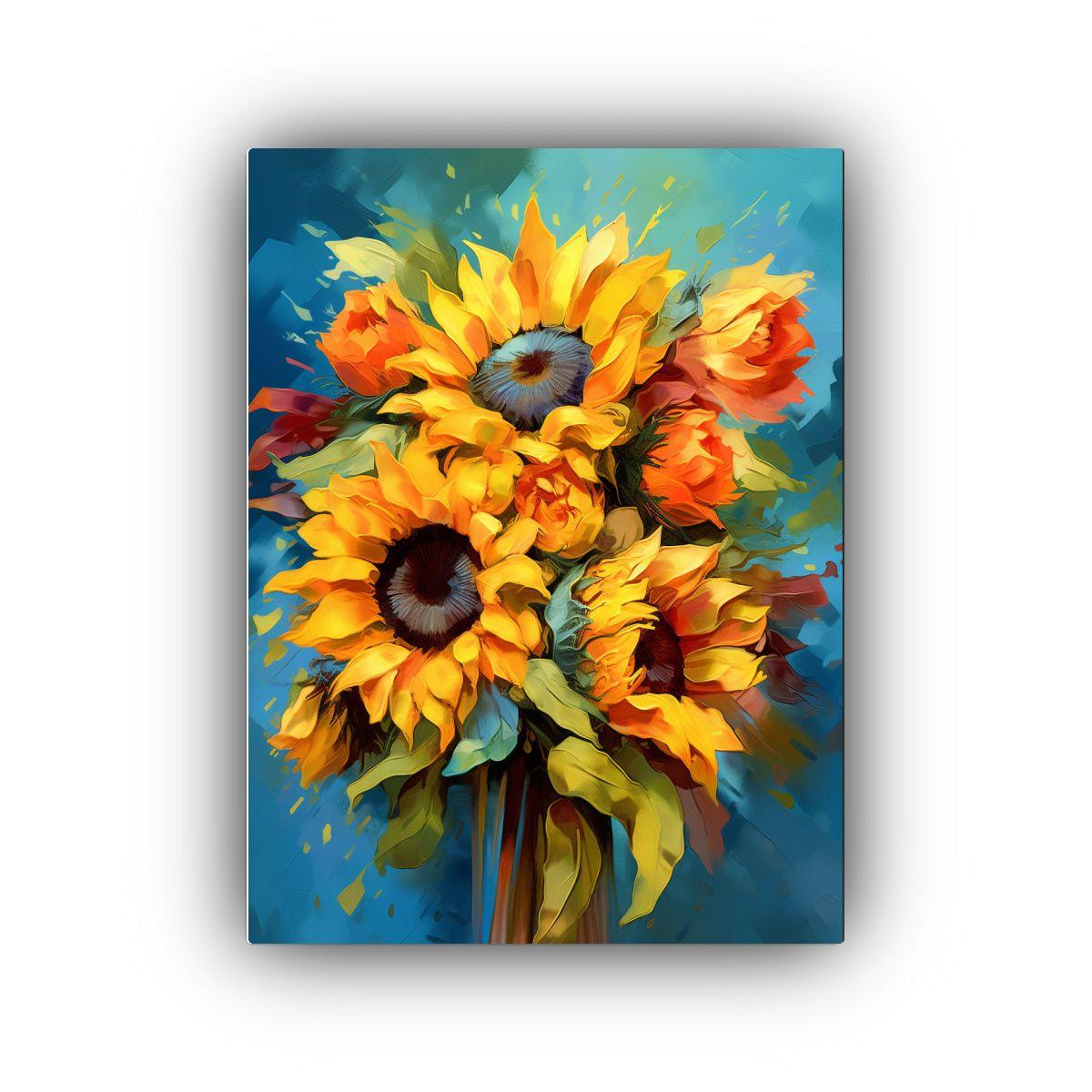 Pintura Lienzo Tema Flores Solares Bouquet 40x60cm-0