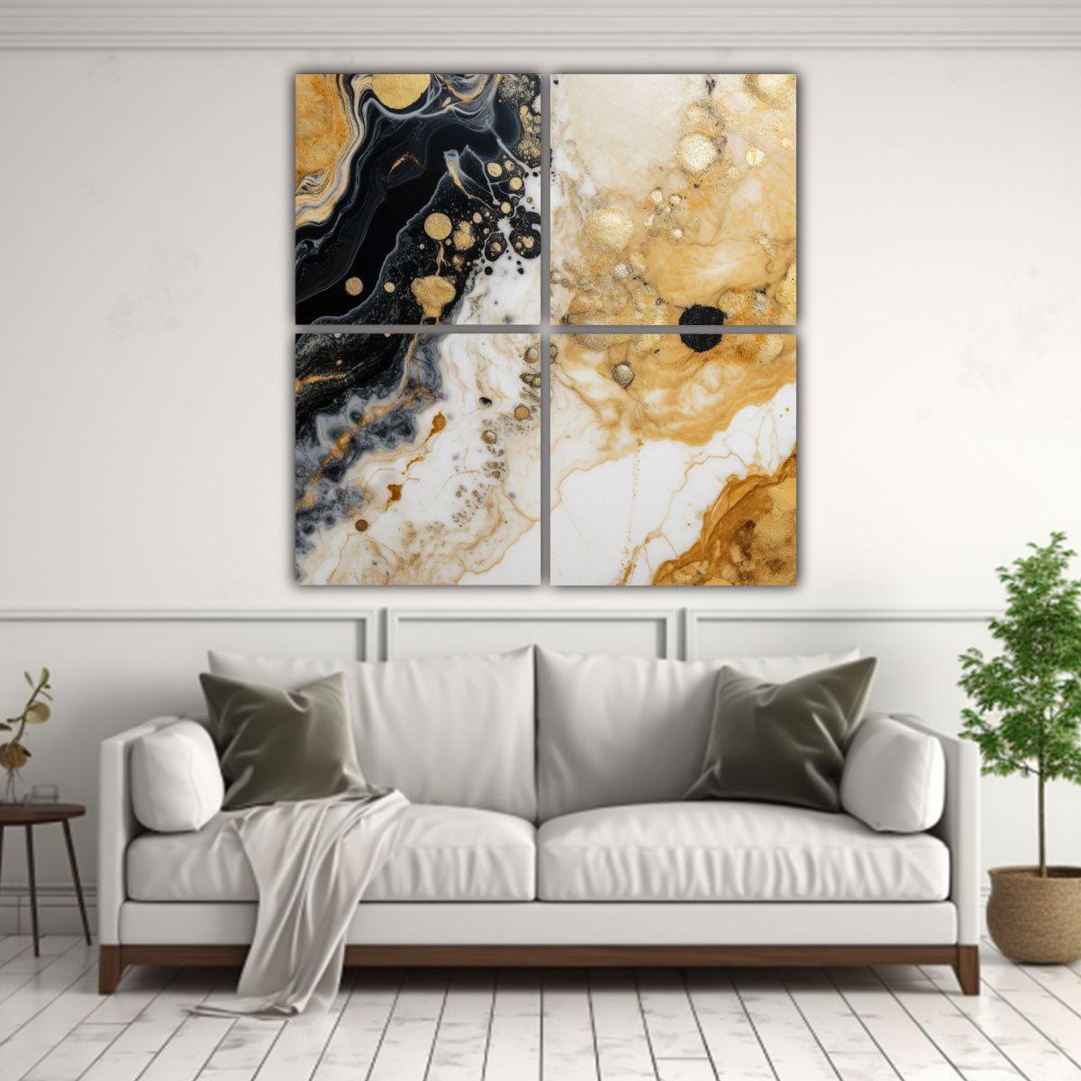 Cuadros Minimalistas De Líneas Finas Con Textura 160x160 Cm-2