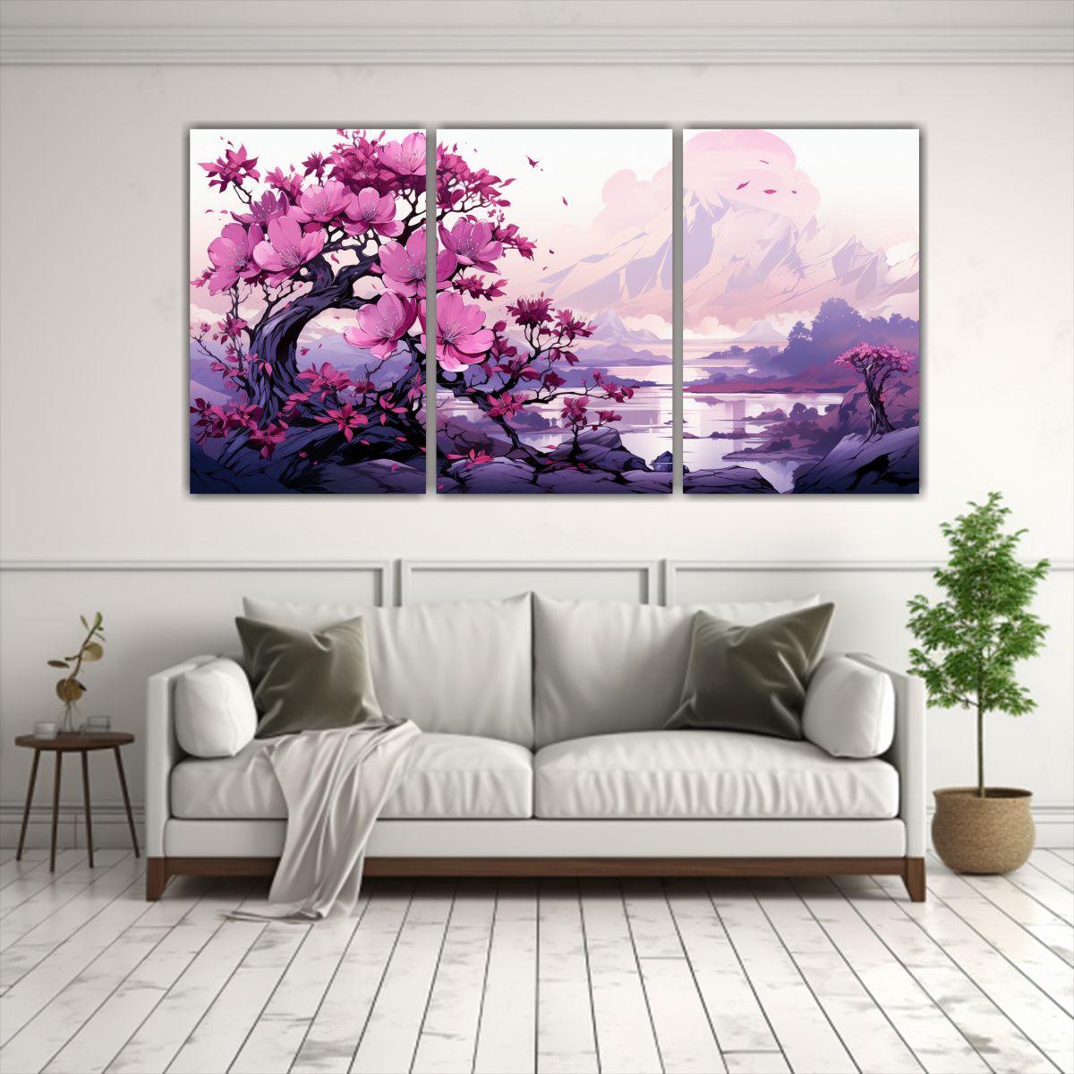 Cuadros Abstractos Riqueza Visual Árbol Sagrado 240x120 Cm-2