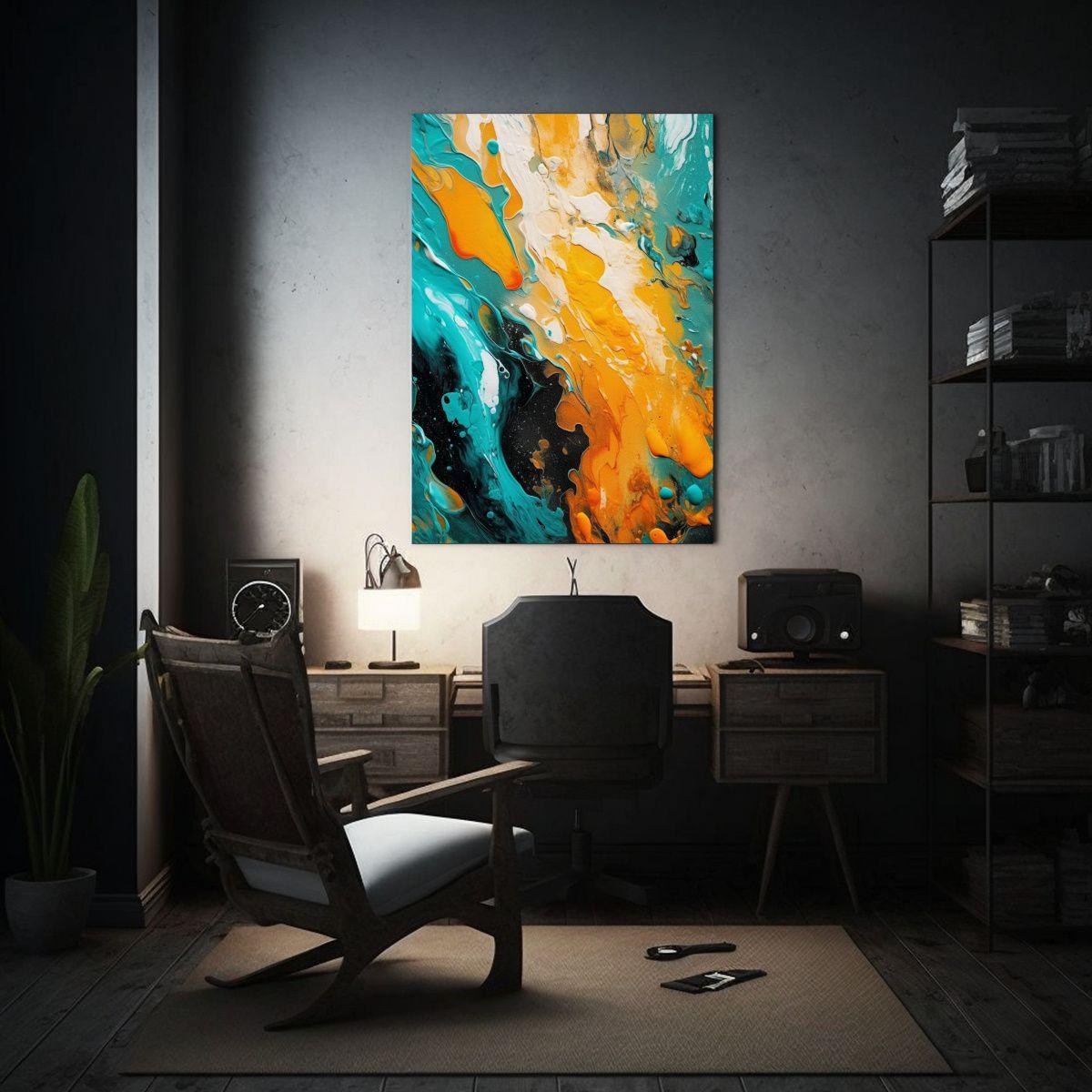 Pintura De Decoración Abstracta De Mármol Y 40x60 Cm-2