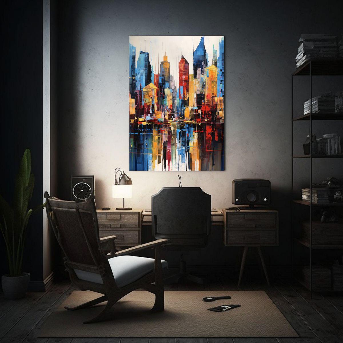 Cuadro Abstracto Galería NYC Skyline Colorado 20x30cm-2