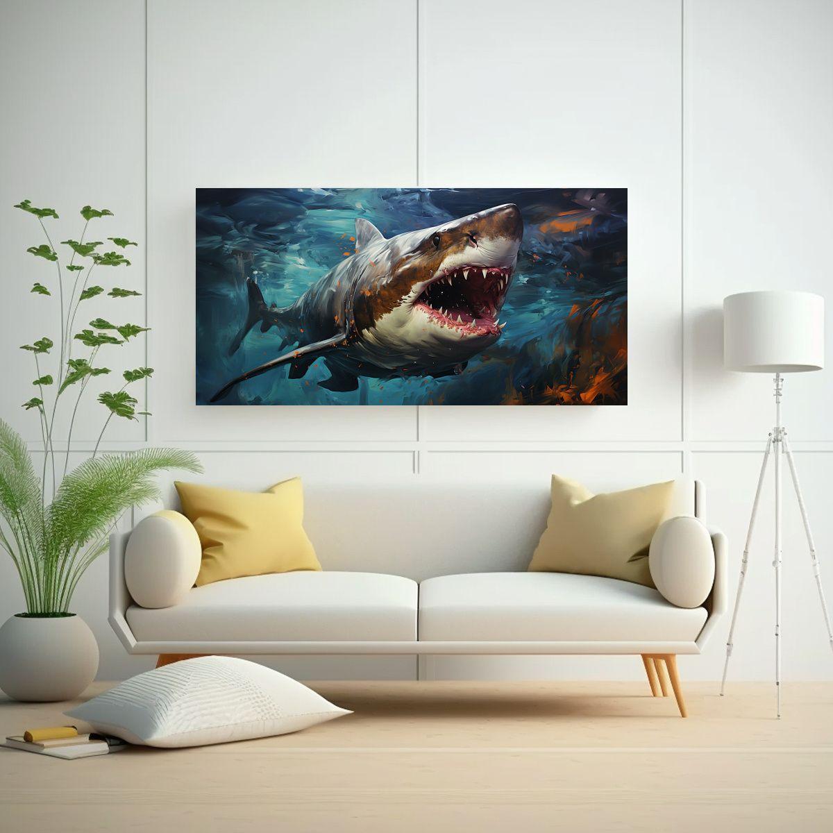 Cuadro En Bastidor Tonos Clásicos A Basking Shark 120x60cm-2