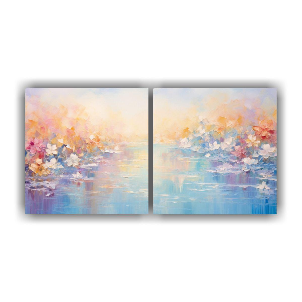 Pinturas Decorativas Unica De Dos Lienzos 140x70 Cm-0