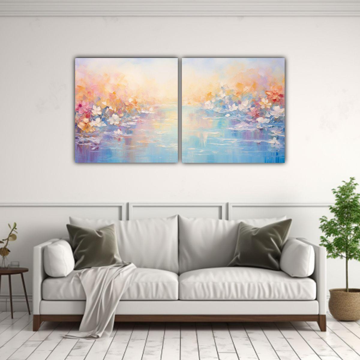 Pinturas Decorativas Unica De Dos Lienzos 140x70 Cm-2