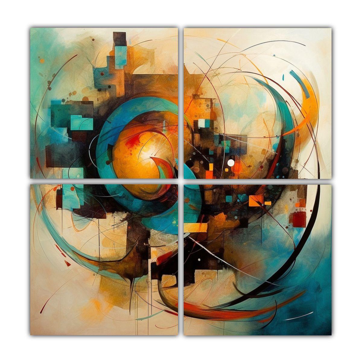 Cuadros Impactantes De Arte Abstracto Para 60x60 Cm-0