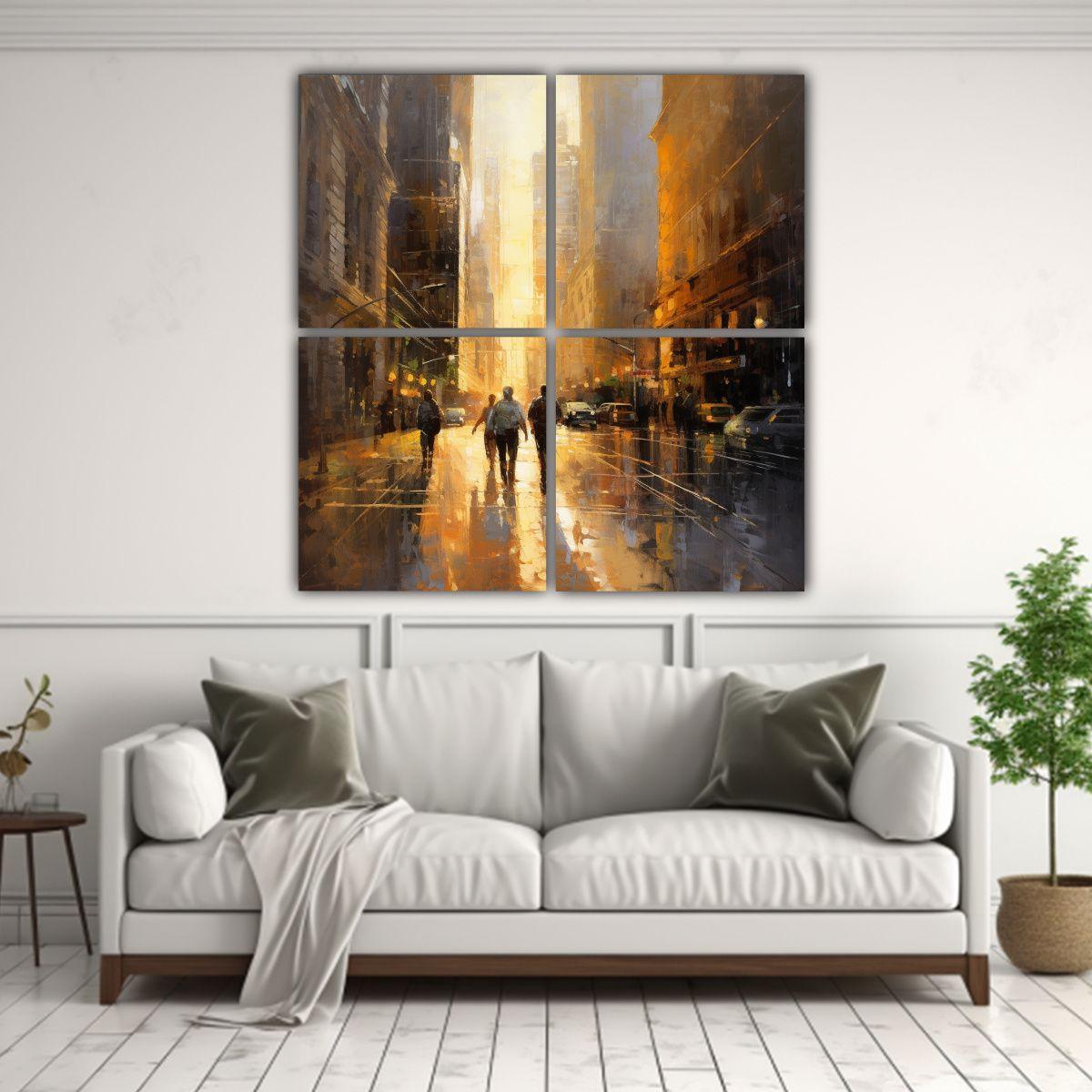 Cuatro Telas En Bastidor Conceptual 180x180 Cm-2