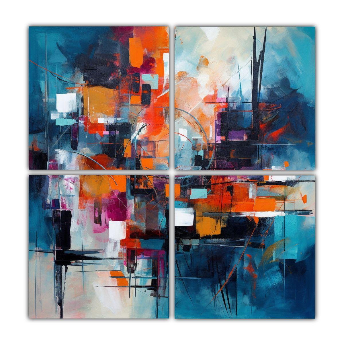 Cuadriptico Arte De Alta Calidad Sumérgete En Un 140x140 Cm-0