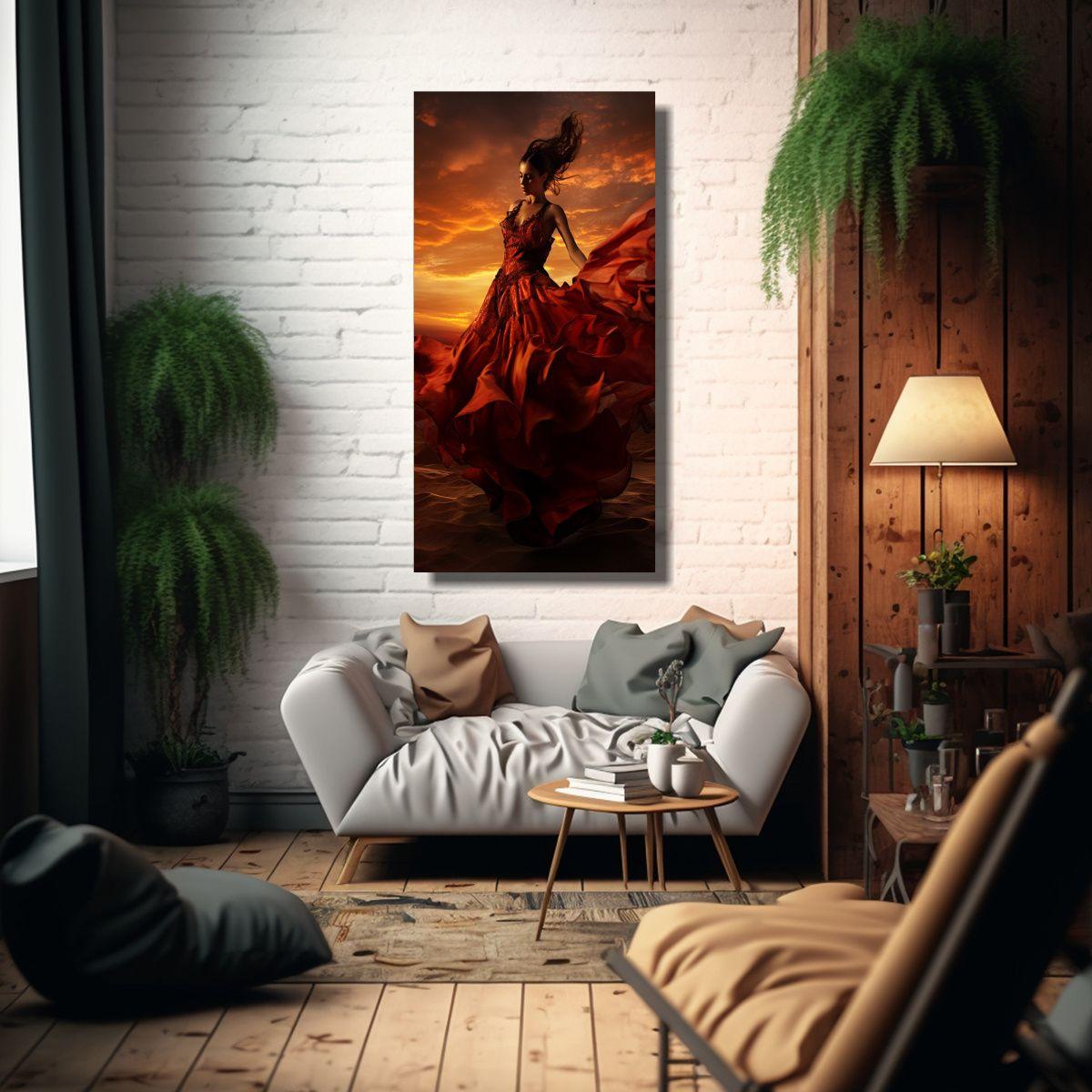 Cuadro Lienzo Concepto Escenario Flamenco Danza 30x60cm-2