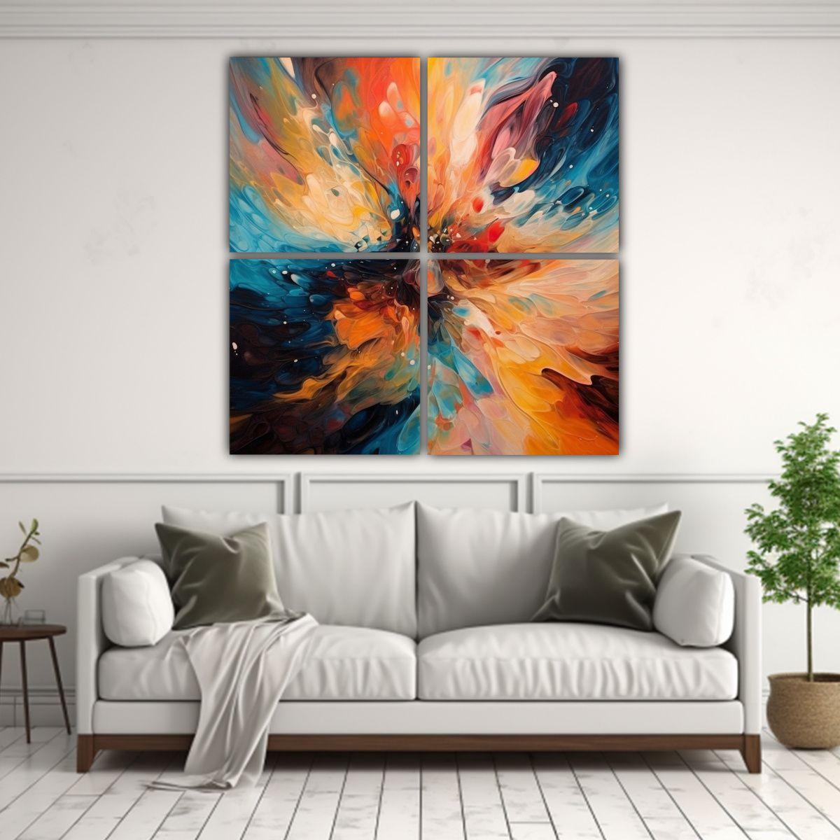 Pintura Decorativa Abstracta De Esquema 100x100 Cm-2